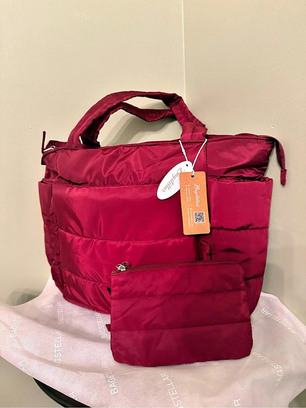 Bagstellar Puffer Tote Bag for Women Red